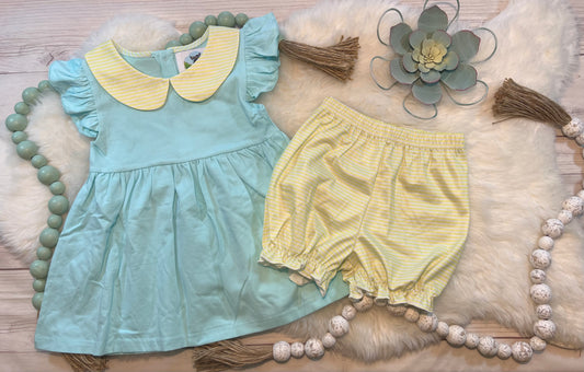 Candy Colored Short Set: Mint and Yellow