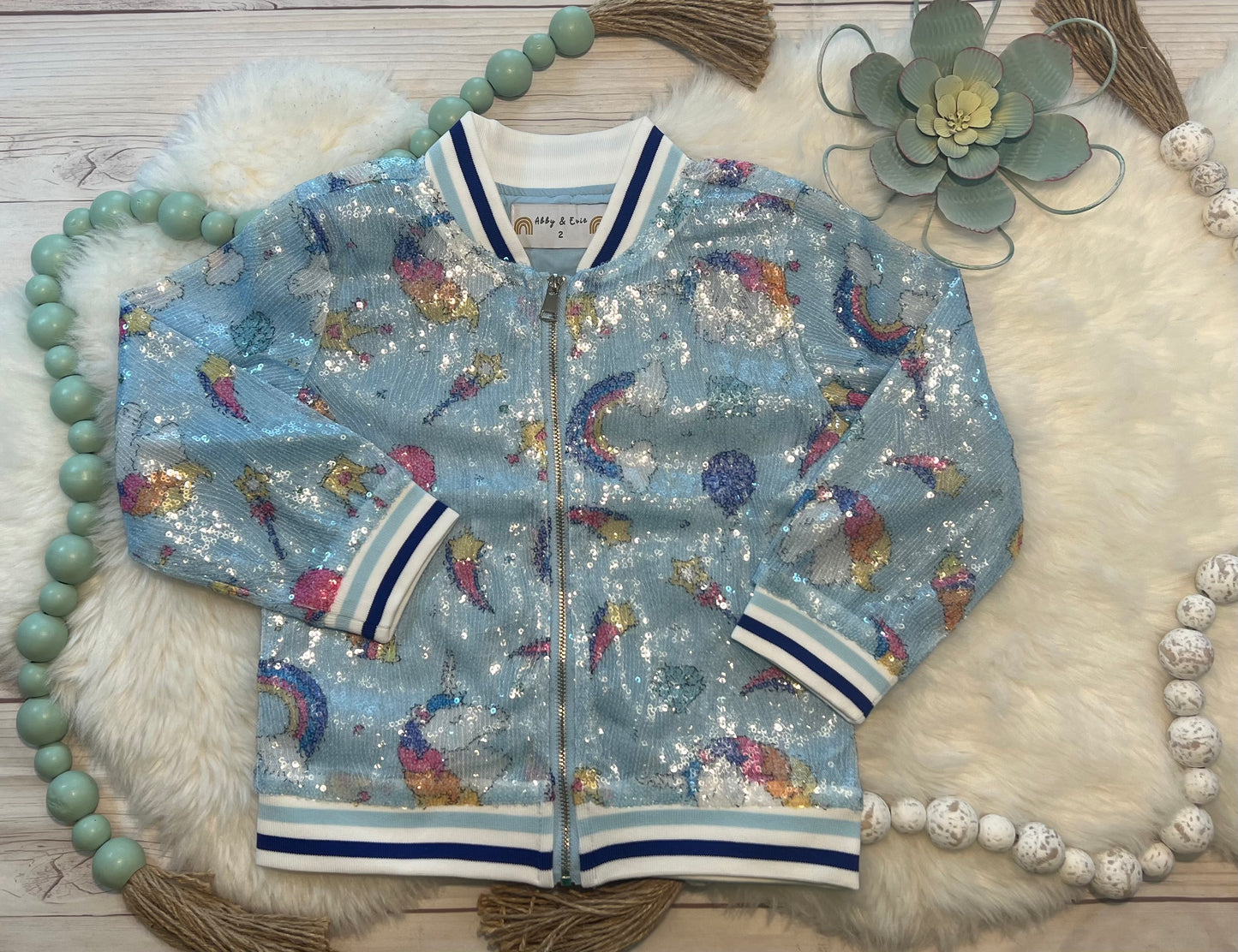 Sequin Rainbow Unicorn Jacket