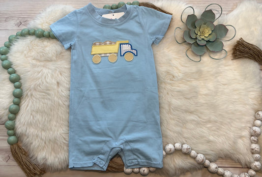 Dump Truck Blue Romper