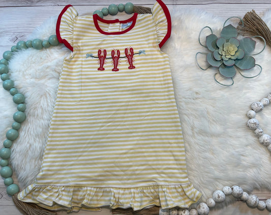 Crawfish Trio Yellow Stripe Dress