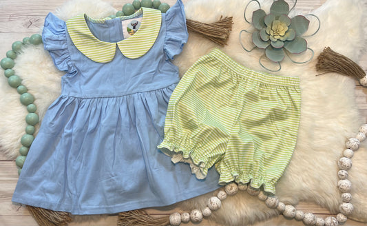 Candy Colored Short Set: Blue and Green