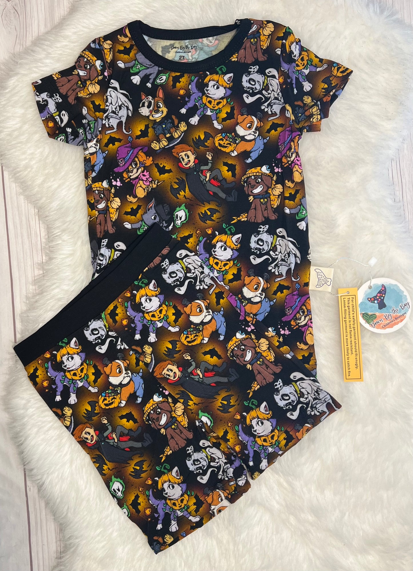 Rescue Dogs Halloween Bamboo Short Set