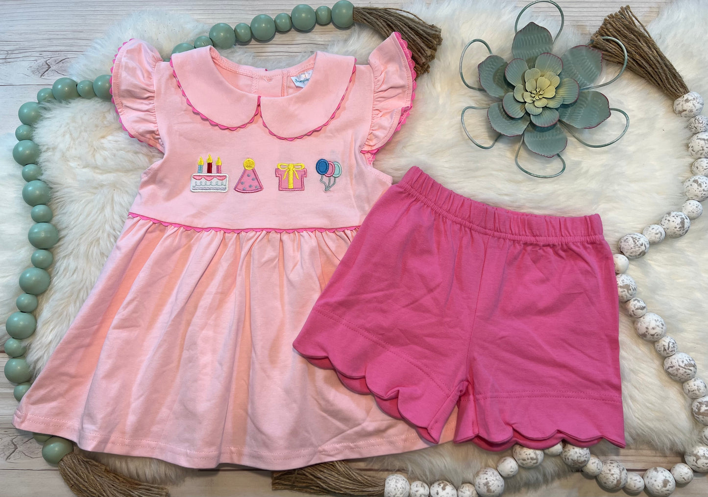 Birthday Girl Pink Short Set