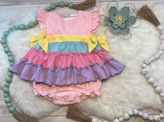 Color Block Ruffle Bubble