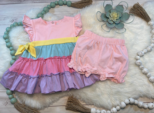 Color Block Ruffle Bloomer Set