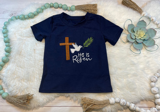 He Is Risen Navy Shirt