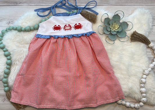 Crab Trio Seersucker Dress